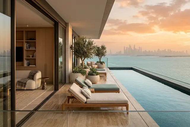 Penthouse terrace and plunge pool