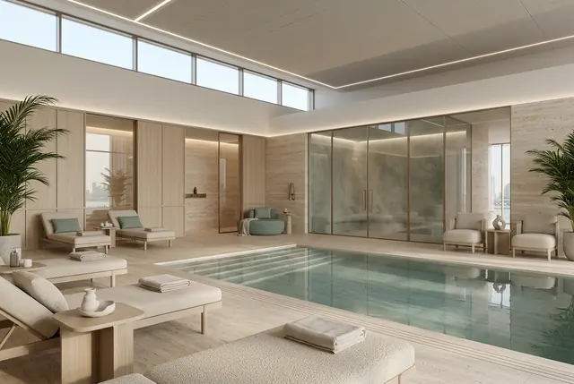 Residents' spa with an indoor pool